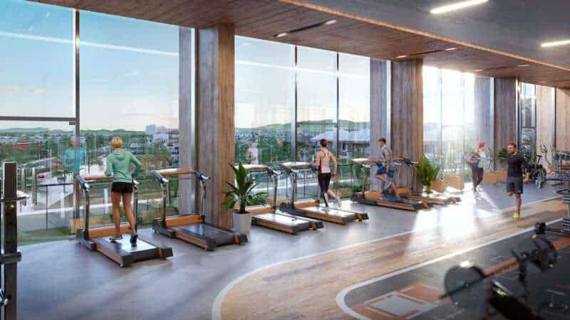 Phòng gym: Trang thiết bị hiện đại giúp cư dân rèn luyện sức khỏe.