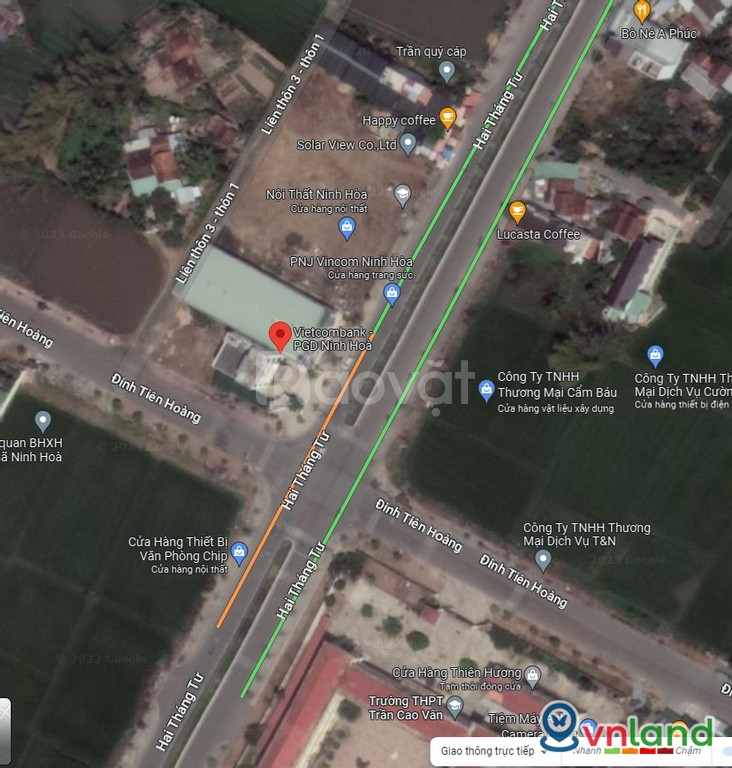 Bán 1.057m2 đất 2 mặt tiền đường rộng 40m đường 2/4 - TTTX Ninh Hòa