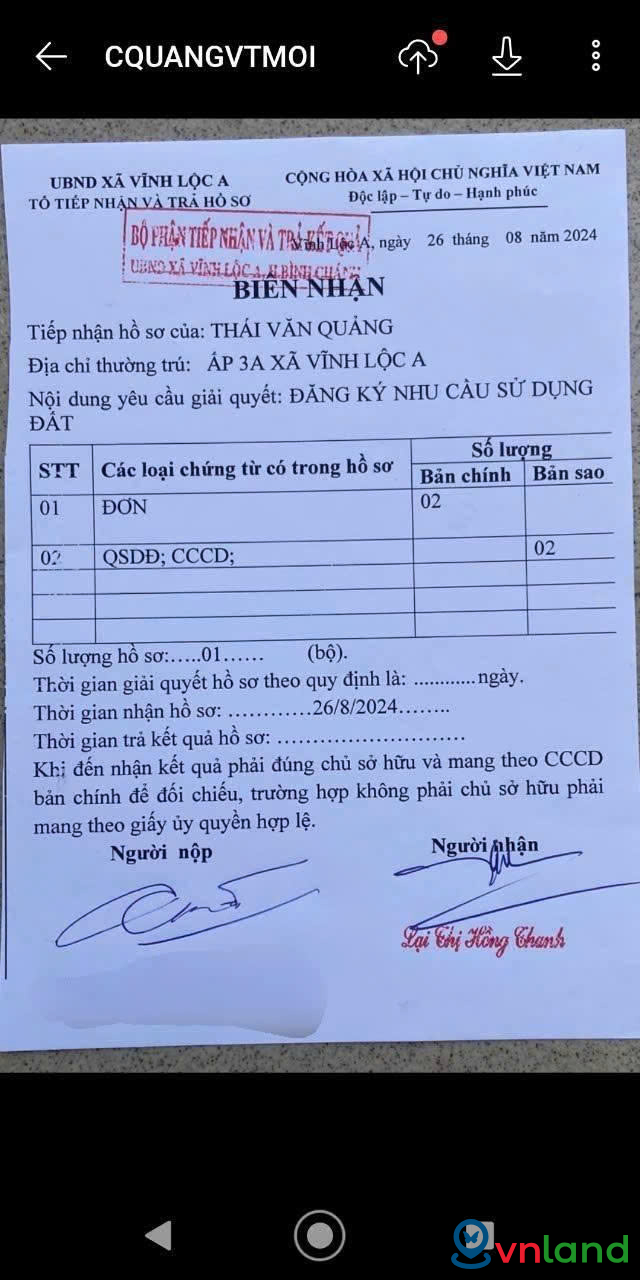 Bán đất mặt tiền Vĩnh Lộc A, Bình Chánh – Giá tốt đầu tư