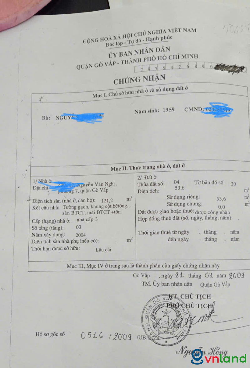 BÁN NHÀ CHÍNH CHỦ – GÒ VẤP – GẦN NGÃ 5 CHUỒNG CHÓ – GIÁ 6,3 TỶ